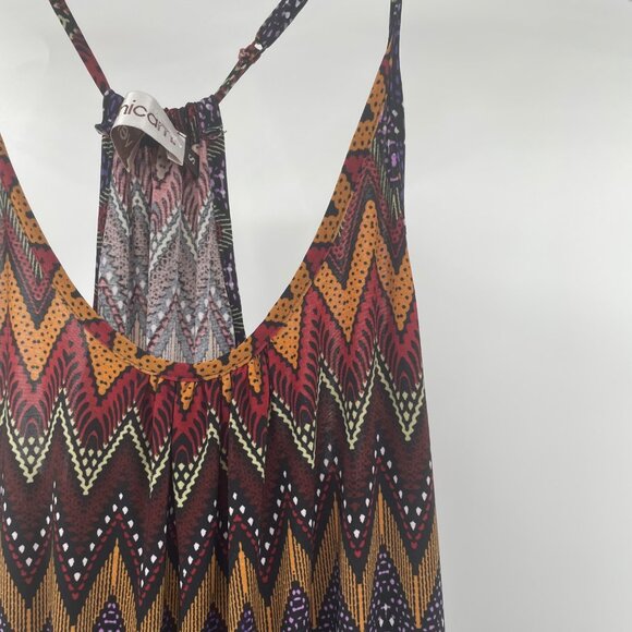 Veronica M Women Chevron Print Maxi Dress Sleeveless Racerback Multicolor Small - Picture 4 of 9